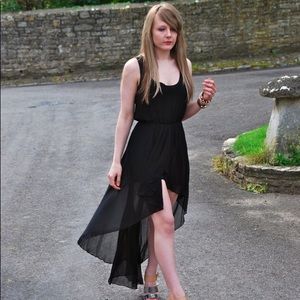 Say What Black Sleeveless High Low Casual Dress